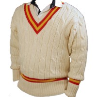 Pure New Wool Long Sleeve Cricket Sweater