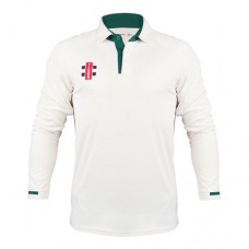 Hartshorne CC Long Sleeve PRO Cricket Shirt (Green Trim)