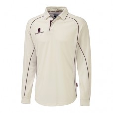 Merton CC Long Sleeve Cricket Shirt (Maroon Trim)