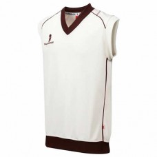 Merton CC Sleeveless Cricket Sweater (Maroon Trim)