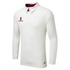 Merton CC Long Sleeve ERGO Cricket Shirt (Maroon Trim)